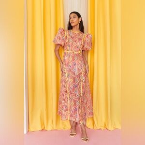 CeliaB nammu puff sleeve midi dress